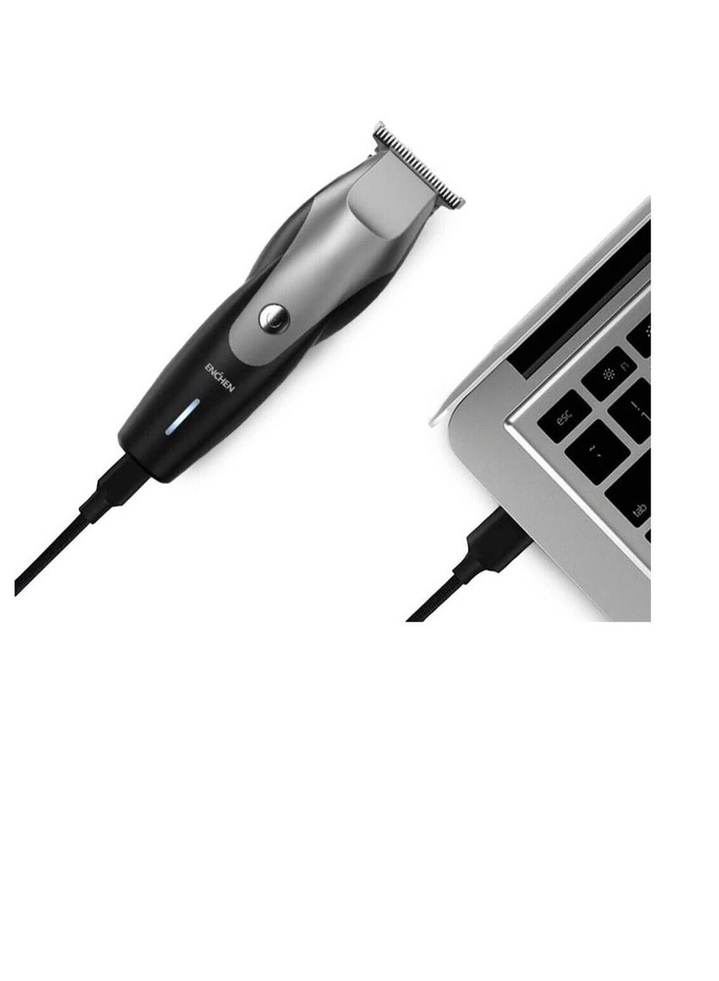 Enchen Humming Bird Electric Hair Clipper – T-Shaped Head, 7100RPM, Low Noise, Type-C Rechargeable, 1500mAh Battery – Black - Image 4