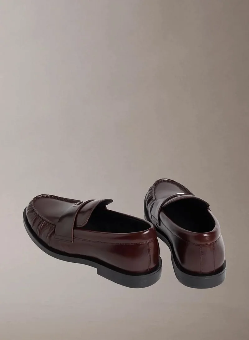 Calvin Klein Bordeaux Moses - Leather Pleated Toe Loafers for Women | Best Price UAE