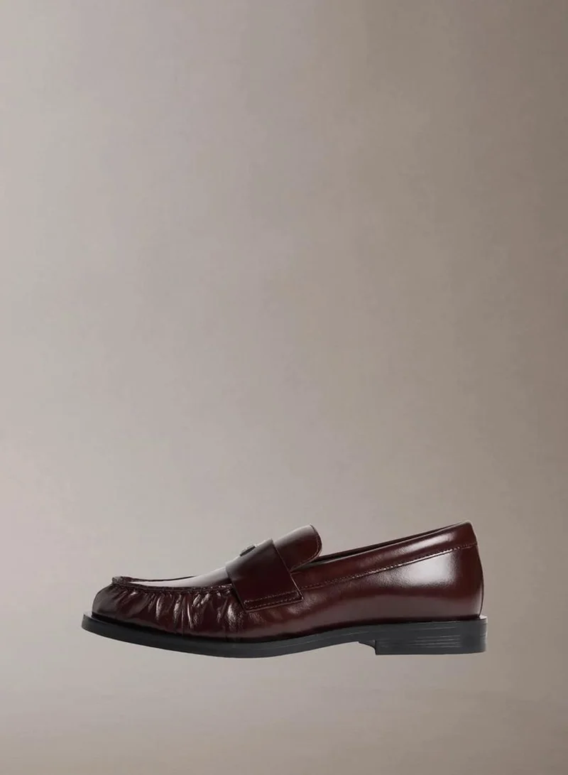 Calvin Klein Bordeaux Moses - Leather Pleated Toe Loafers for Women | Best Price UAE