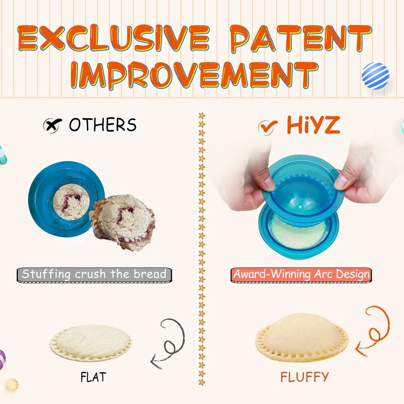 HiYZ Sandwich Cutter and Sealer - 5 PCS Decruster Sandwich Maker - Peanut Butter and Jelly Crustless Sandwich Bread Pancake Maker Cookie Cutter for Kids Children Boys Girls