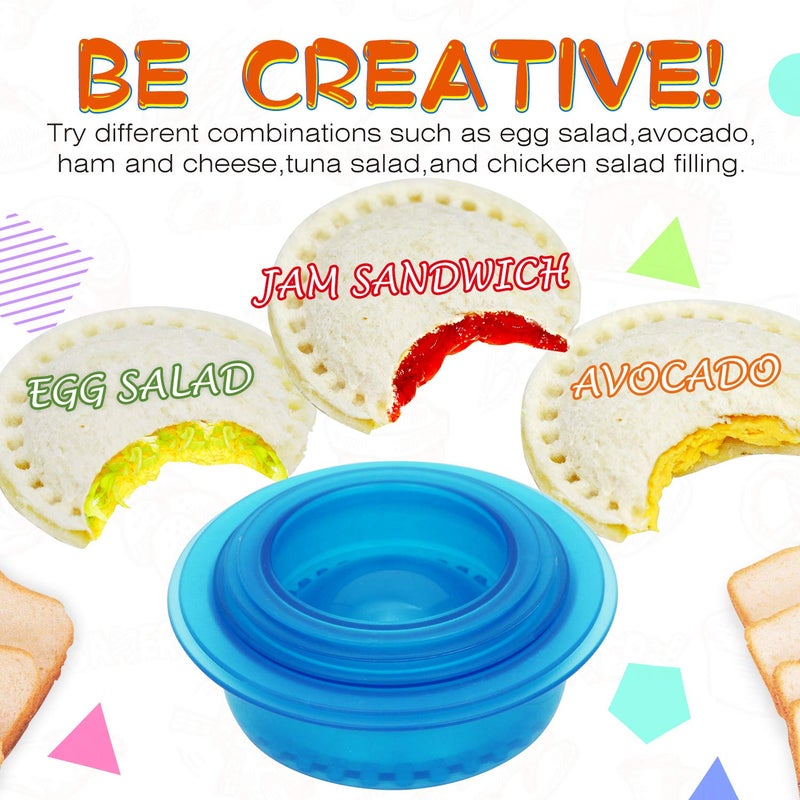 HiYZ Sandwich Cutter and Sealer - 5 PCS Decruster Sandwich Maker - Peanut Butter and Jelly Crustless Sandwich Bread Pancake Maker Cookie Cutter for Kids Children Boys Girls