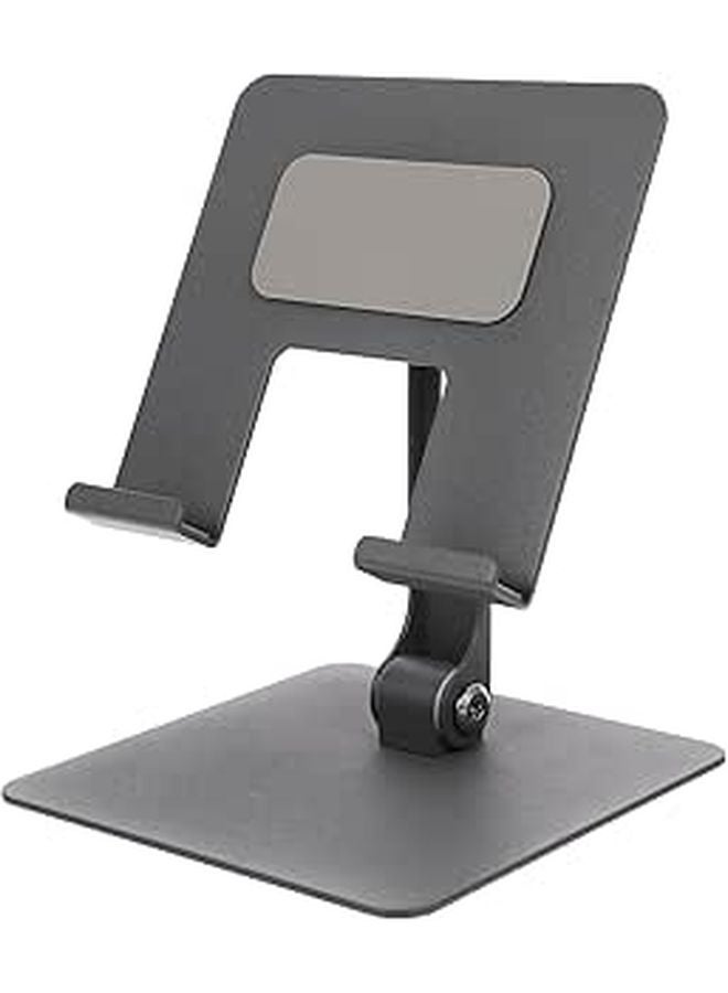Foldable Metal Tablet Stand Adjustable Holder For Desk Office With Nonskid Base Gray - Image 1