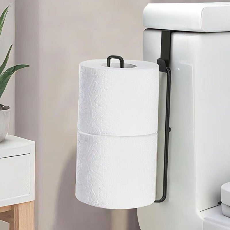 Zeadesign Matte Black Toilet Paper Holder Wall Mount, Storage Extra 2 Roll Tissue, Over The Tank Toilet Paper Holder, Tissue Holder for Bathroom Organizer, Small Bathroom Essential for New Home, 1Pcs - Image 1