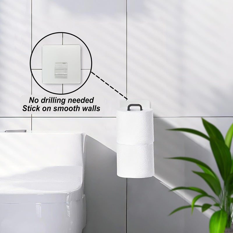 Zeadesign Matte Black Toilet Paper Holder Wall Mount, Storage Extra 2 Roll Tissue, Over The Tank Toilet Paper Holder, Tissue Holder for Bathroom Organizer, Small Bathroom Essential for New Home, 1Pcs - Image 3