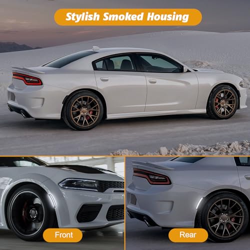 Mynoway Side Marker Lights for Dodg’e Charger 2015-2025 – 4PCS Front & Rear LED Fender Light White Parking Lamp for Charger SXT Scatpack SRT Hellcat 2015 2016 2017 2018 2019 2020 2021 2022 2023 24 25 - Image 3