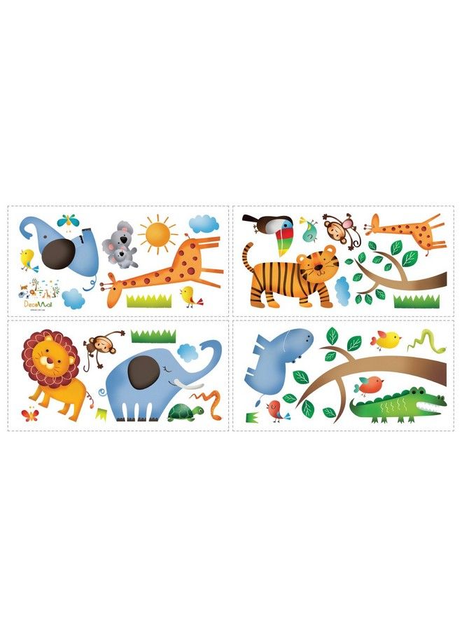 Decowall Dw1206 Wild Jungle Animals Kids Wall Stickers Wall Decals Peel And Stick Removable Wall Stickers For Kids Nursery Bedroom Living Room D?Cor - Image 5