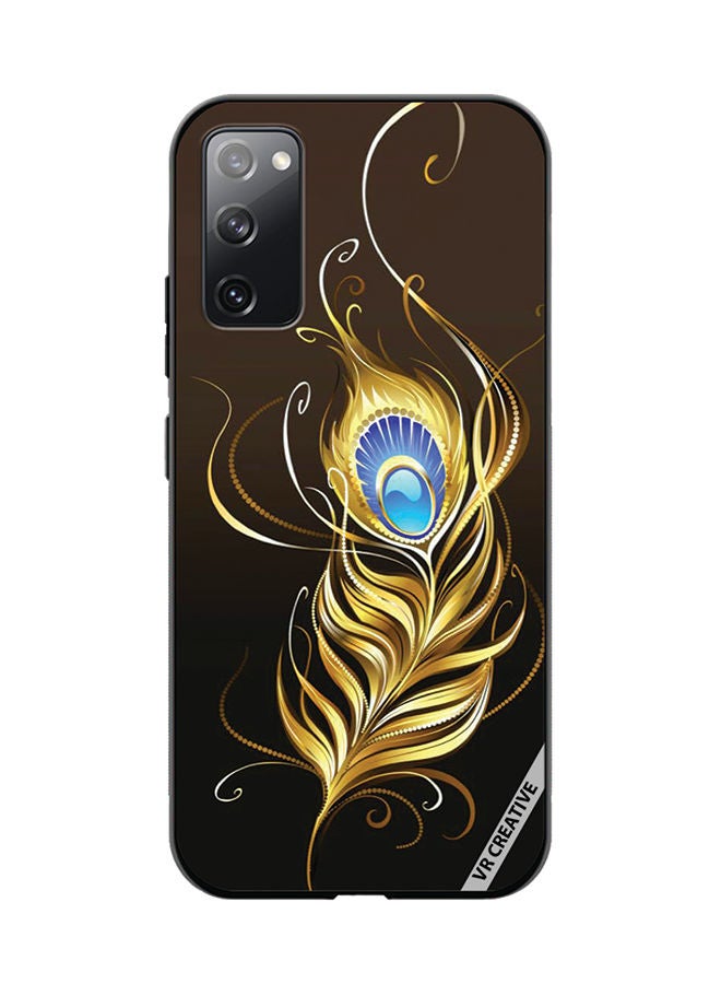 VR CREATIVE غطاء واقي لهاتف سامسونج جالاكسي S20 FE 5G بتصميم ريشة متعدد الألوان - Image 1