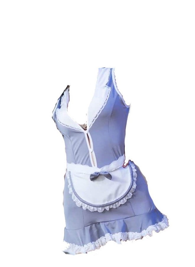 Generic Women 5 Piece Set   Lingerie Floral Lace Maid Costume Babydoll Cosplay Outfits.  - Image 2