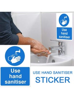 Y&D SYOSI Please Use Hand Sanitiser Sign, A5 Self Adhesive Vinyl Sticker The clearest Sanitise your hands Safety Sign  - Image 3