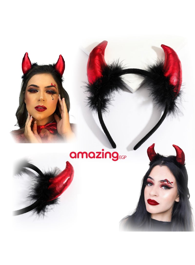 amazing.EGP Hair Hoop Cosplay Costume Clothes Horn Hair Hoop for Halloween - Image 2