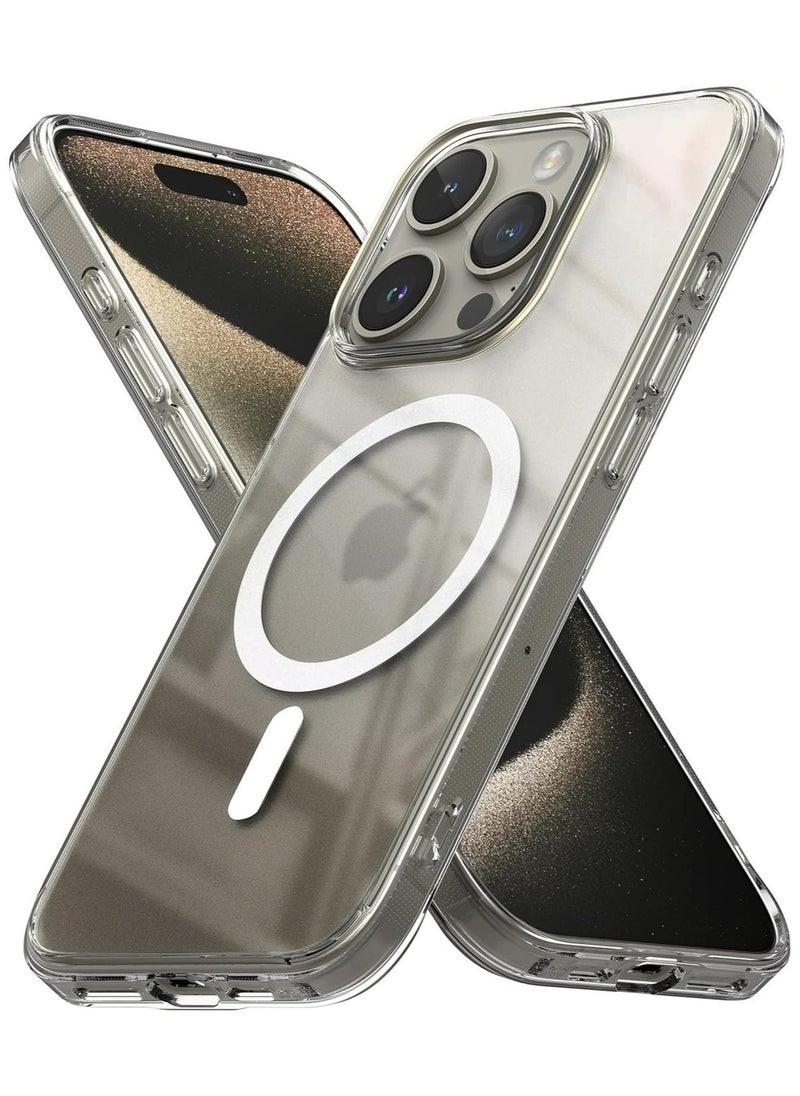 Raxoom PulseMate for iPhone 15 Pro Max Case Cover, MagSafe Compatible, Slim & Fit Clear Case, Yellowing Resistant, Scratch-Resistant Back, 360 Degree Shockproof - Image 1