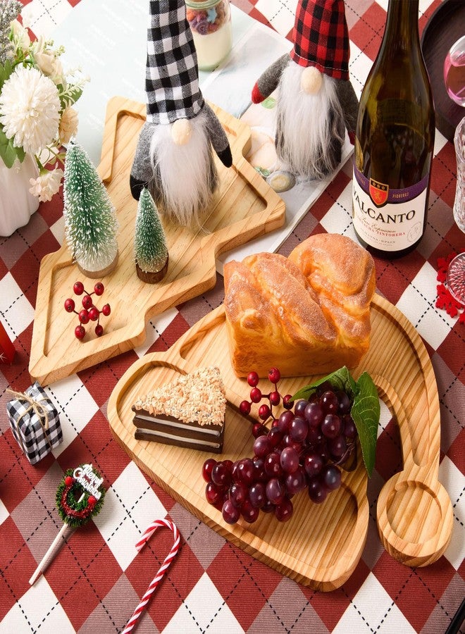 FOBSME 2 Pcs Christmas Wooden Serving Platters Christmas Tree and Santa Hat Charcuterie Boards Decorative Wood Serving Trays Wooden Cheese Snack Dish Plates for Xmas Holiday Housewarming Presents - Image 3