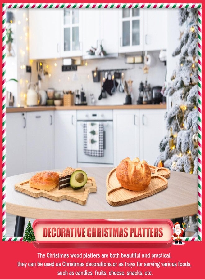 FOBSME 2 Pcs Christmas Wooden Serving Platters Christmas Tree and Santa Hat Charcuterie Boards Decorative Wood Serving Trays Wooden Cheese Snack Dish Plates for Xmas Holiday Housewarming Presents - Image 5