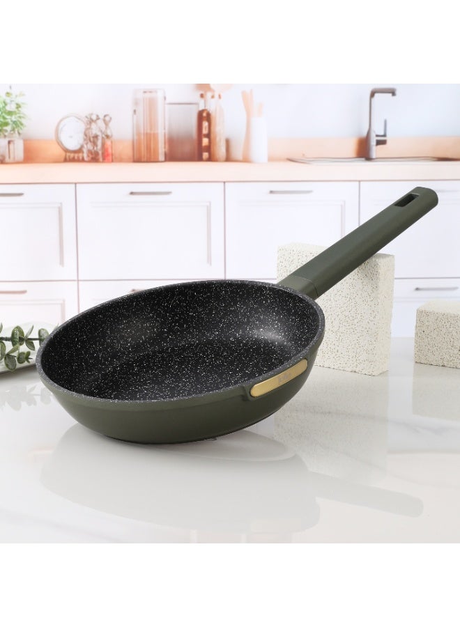 Julia Elite Top Frypan 20cm - Olive Green - Black Granite Non-Stick - Induction Ready - Image 1