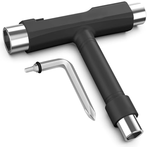 Coeweule Professional Skate Tools, All-in-One Multi-Function Portable Skateboard T Tool with T-Type Allen Key and L-Type Phillips Head Screwdriver for Adjust Skateboards, Roller Skates, Longboards - Image 1