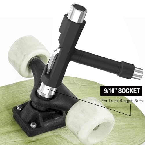 Coeweule Professional Skate Tools, All-in-One Multi-Function Portable Skateboard T Tool with T-Type Allen Key and L-Type Phillips Head Screwdriver for Adjust Skateboards, Roller Skates, Longboards - Image 4