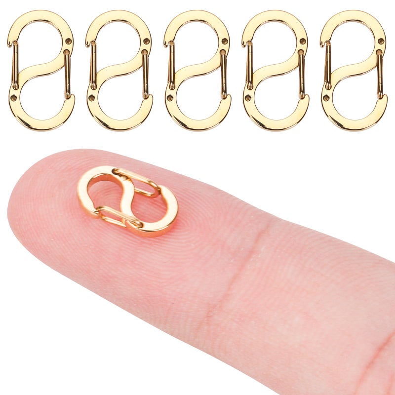 5pcs Lobster Clasp Double Opening Shorten Clasps Stainless Steel Necklace Clasp and Closures Bracelet Connectors Charm Clasp Necklace Clip Shortener for DIY Jewelry Repairing Gold