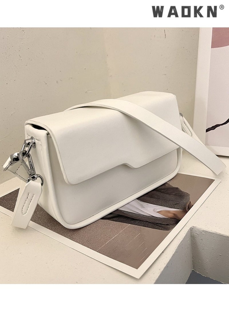 WAOKN Women's Flip-top Fashion Shoulder Bag, Compact Crossbody Bag for Women Waterproof Multipurpose Shoulder Bag Handbag for Travel Dating Shopping Retro Purse Bag with Detachable Strap Fashion Satchel  - Image 1