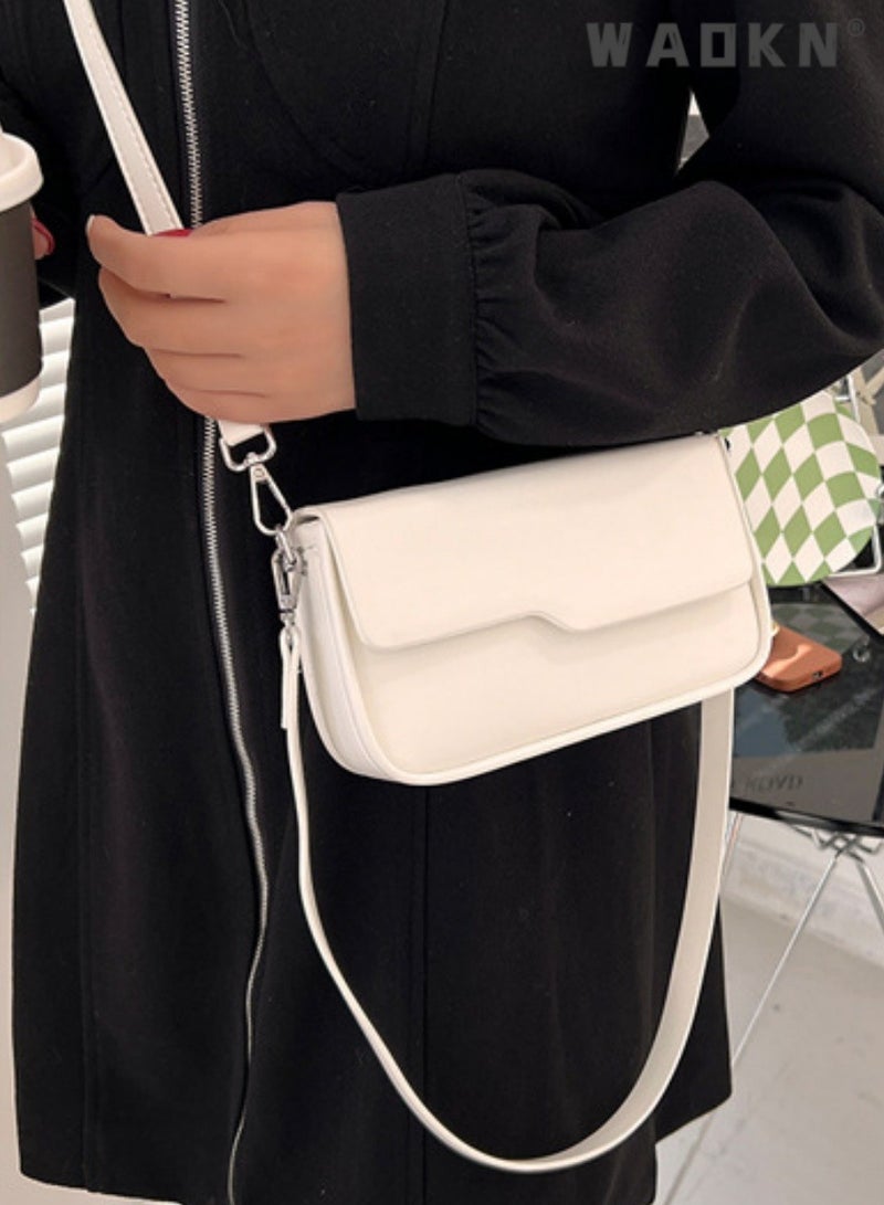 WAOKN Women's Flip-top Fashion Shoulder Bag, Compact Crossbody Bag for Women Waterproof Multipurpose Shoulder Bag Handbag for Travel Dating Shopping Retro Purse Bag with Detachable Strap Fashion Satchel  - Image 2