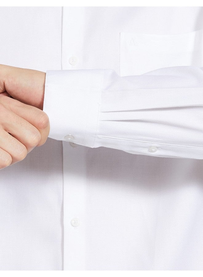 Arrow Men's Solid Full Sleeve Slim Fit Cutaway Collar Cotton Formal Shirt White - Image 4