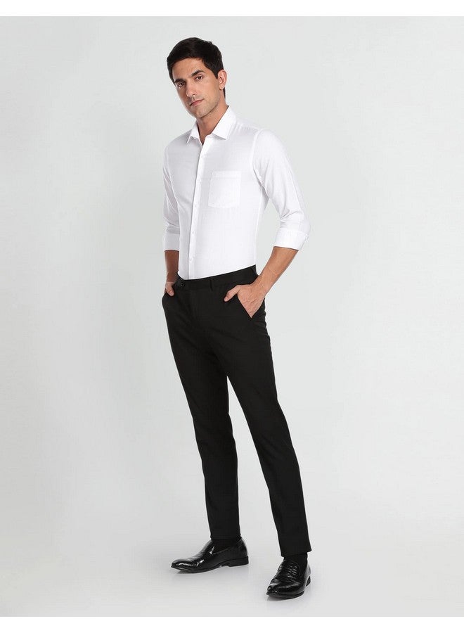 Arrow Men's Solid Full Sleeve Slim Fit Cutaway Collar Cotton Formal Shirt White - Image 2