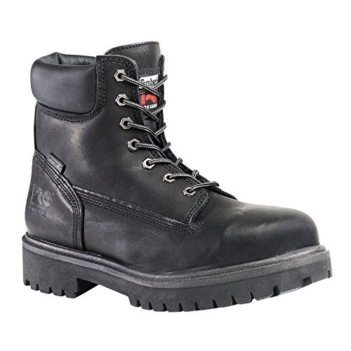 Timberland حذاء عمل تيمبرلاند برو للرجال برباط مباشر 6 إنش مع مقدمة فولاذية آمنة ومقاوم للماء ومعزول، جلد كامل الحبة بعد الظلام، 7 واسع أمريكي - Image 1