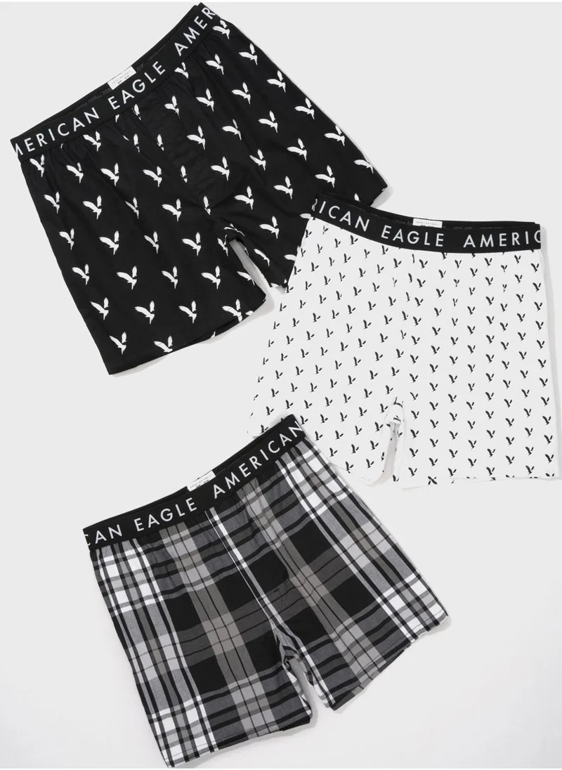 American Eagle 3 Pack Logo Band Boxer Shorts