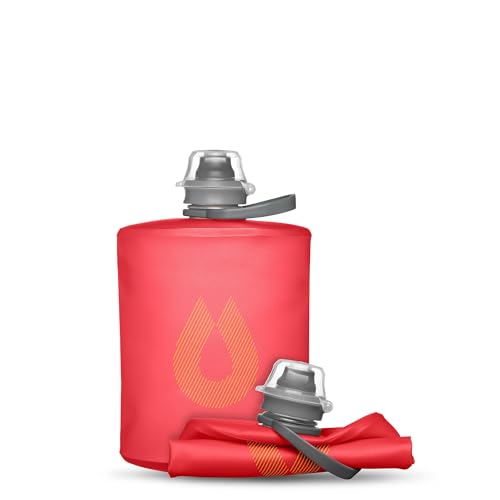 Hydrapak هيدرا باك ستو - زجاجة ماء قابلة للطي للتخييم (500 مل) - خالية من BPA، خفيفة للغاية، غطاء لولبي مقاوم للتسرب - أحمر خشبي - Image 1