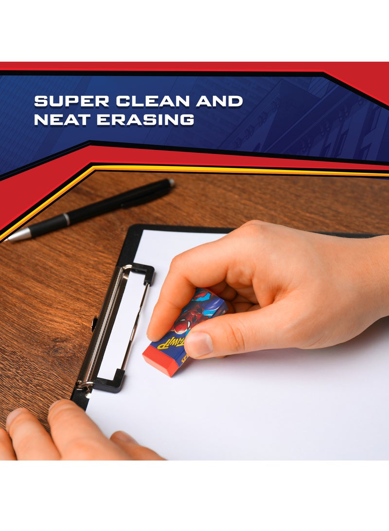 Volkano Spiderman 2 Basic Pastel Eraser PVC Free Dust Free Non Toxic 2 Pack Light Pink Purple Ultra Clean Gentle on Paper Perfect for School Drawing and Writing  - Image 5