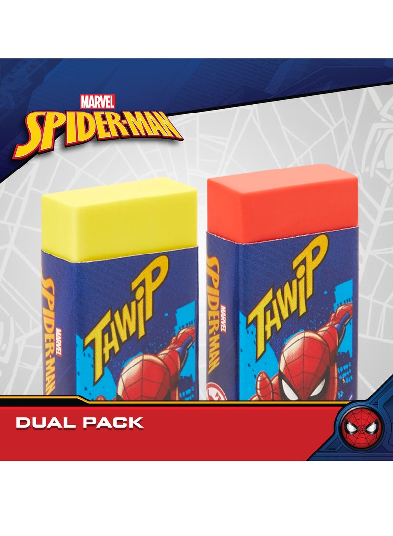 Volkano Spiderman 2 Basic Pastel Eraser PVC Free Dust Free Non Toxic 2 Pack Light Pink Purple Ultra Clean Gentle on Paper Perfect for School Drawing and Writing  - Image 4