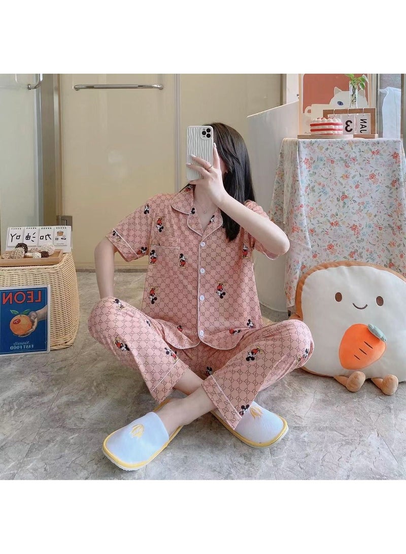 DubaiGallery Women's Pack Of 2 Top And Bottom Pyjama Set