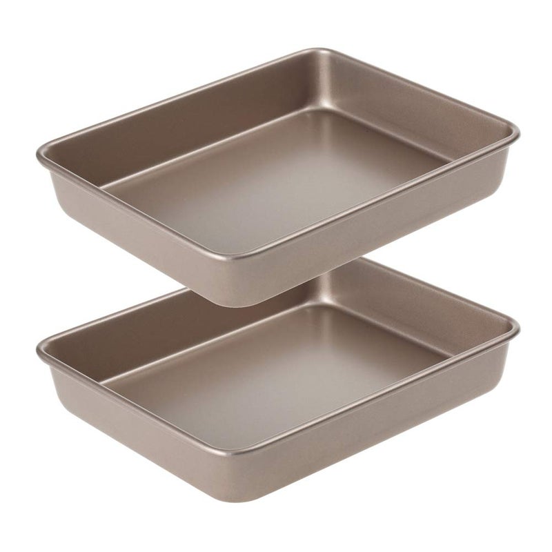 11 Inch Baking Sheets Pan Nonstick Set of 2 Walooza Cookie Sheet Replacement Toaster Oven Tray Deep Size 2 inch Bakeware Non Toxic  Heavy Duty  Easy Clean