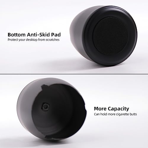 IN ONE Small Outdoor Ashtray with Lid for Cigarette, Smokeless Stainless Steel Ash Tray, Smell Proof Windproof Ashtrays for Outside Patio Home Office Tabletop, Odorless Car Ashtrays(2.99"x2.68"x2.95") - Image 3