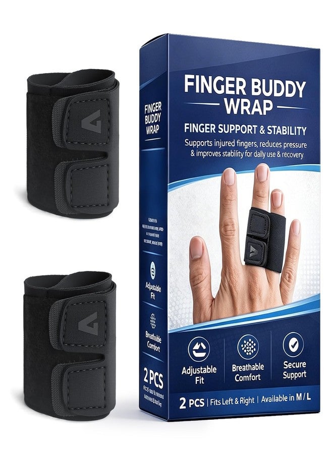 JUMPOW Finger Splint Wraps Buddy Tape - 2 Pcs Finger Brace Trigger Finger Splints, Buddy Tape Finger Straps For Arthritis Pain Relief, Sport Injury - M - Image 1