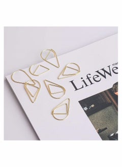 Y&D 100 Pieces Gold Cute Paper Clips Smooth Stainless Steel Drop-Shaped Wire Paperclips for Office Supplies Wedding Women Girls Kids Students  - Image 4