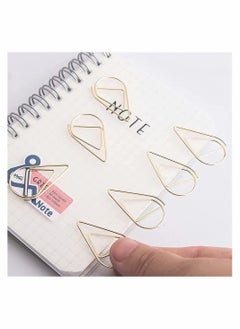 Y&D 100 Pieces Gold Cute Paper Clips Smooth Stainless Steel Drop-Shaped Wire Paperclips for Office Supplies Wedding Women Girls Kids Students  - Image 3