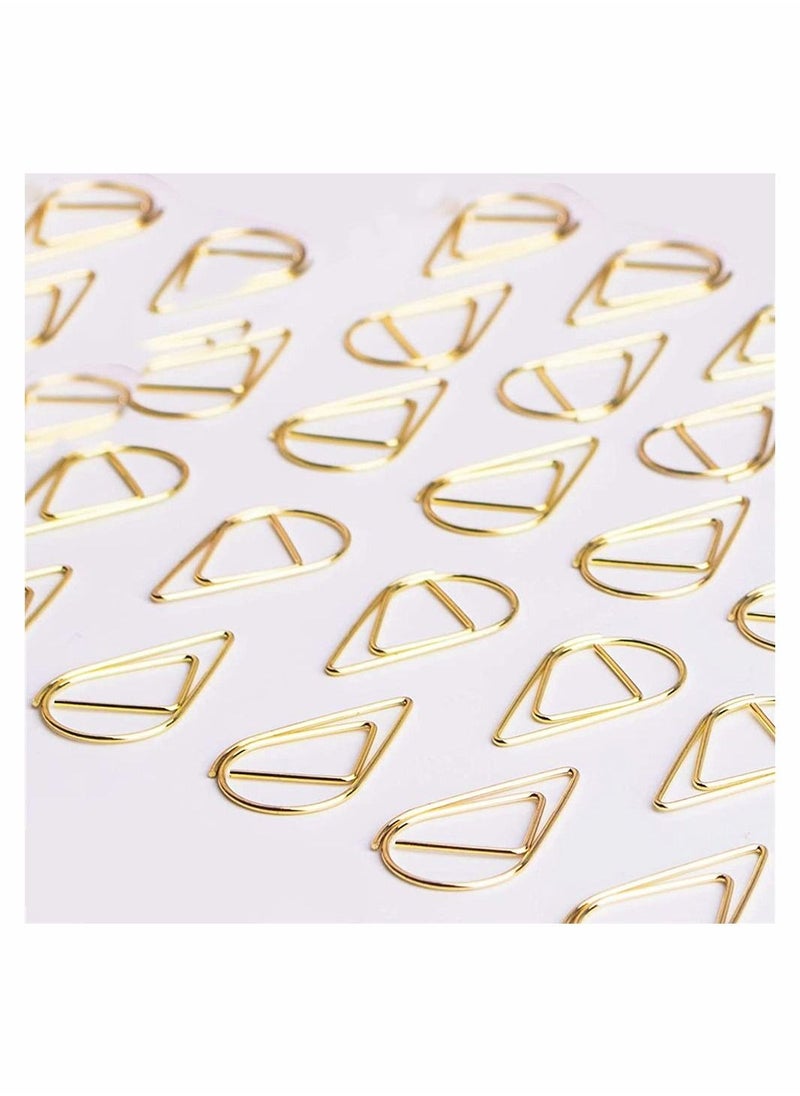 Y&D 100 Pieces Gold Cute Paper Clips Smooth Stainless Steel Drop-Shaped Wire Paperclips for Office Supplies Wedding Women Girls Kids Students  - Image 2