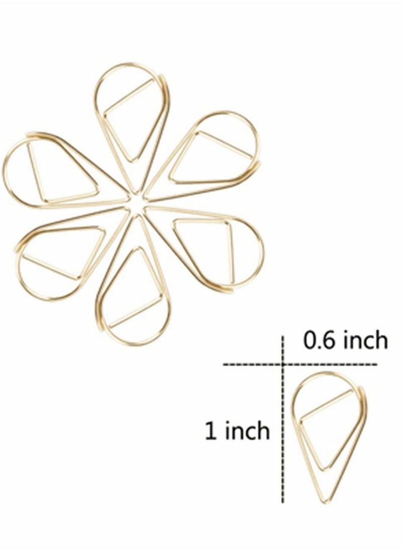 Y&D 100 Pieces Gold Cute Paper Clips Smooth Stainless Steel Drop-Shaped Wire Paperclips for Office Supplies Wedding Women Girls Kids Students  - Image 5