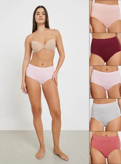 ستايلي مجموعة من 5 سراويل داخلية قطن سادة