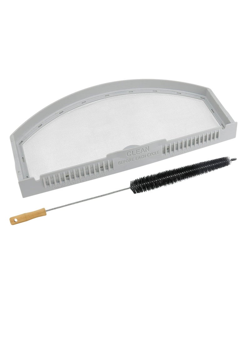 WE03X23881 Dryer Lint Filter with Cleaner Brush Stainless Steel Screen Compatible with GE Hotpoint Dryer AP6031713 PS11763056 EAP11763056 gtd33eask0ww gtx22eask0ww gtd65gbsj3ws gtd42easj2ww - Image 1