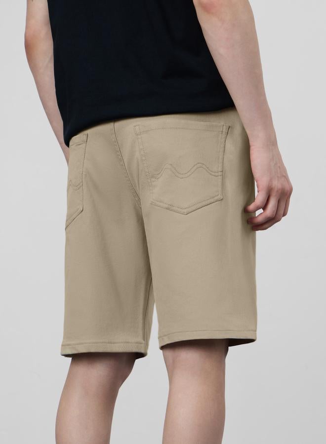 ذا سوليد ستور شورت دنيم سادة بطول الركبة - Image 3