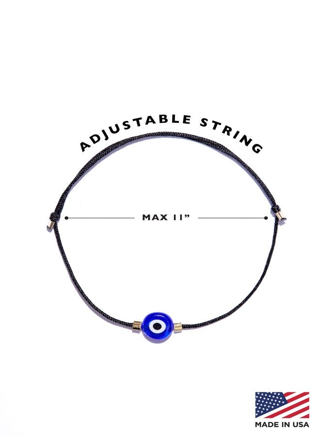 NAZ COLLECTION - Handmade Evil Eye Bracelet Black String Blue Evil Eye Kabbalah Protection Hamsa Adjustable Mexican Bracelet Mal De Ojo Luck Amulet for Women Men Family Friends (Black blue) - Image 5