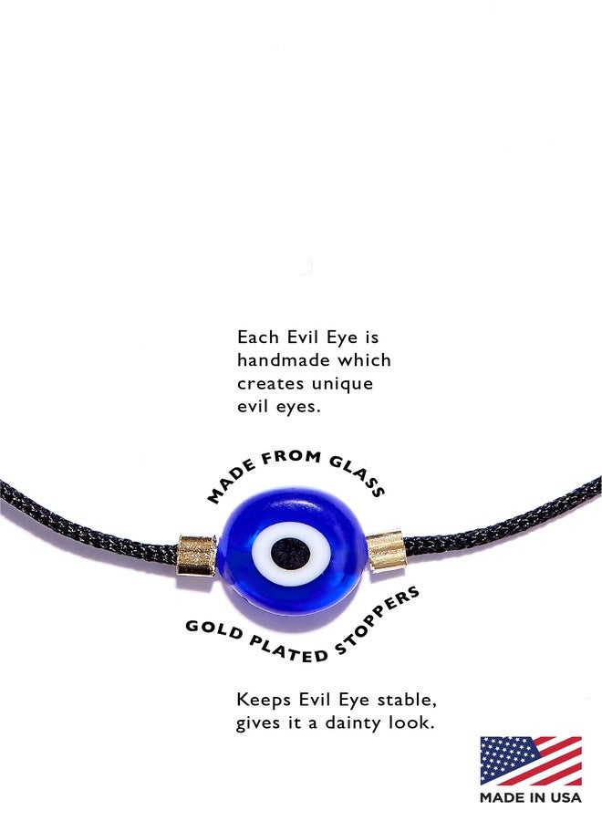 NAZ COLLECTION - Handmade Evil Eye Bracelet Black String Blue Evil Eye Kabbalah Protection Hamsa Adjustable Mexican Bracelet Mal De Ojo Luck Amulet for Women Men Family Friends (Black blue) - Image 2