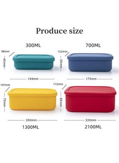 Arabest Silicone Baby Food Storage Box， Leak Resistant Airtight Lids  Oven Baking Safe Containers Non-BPA Microwave and Freezer Safe Lunch Boxes  (Four Color Set)  - Image 2