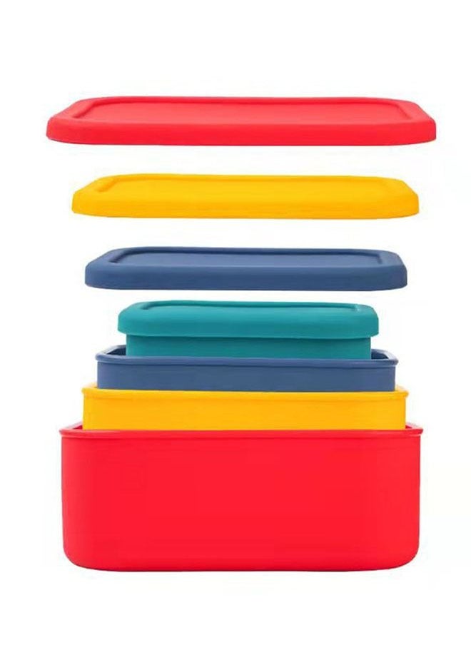 Arabest - Silicone Baby Food Storage Box， Leak Resistant Airtight Lids  Oven Baking Safe Containers Non-BPA Microwave and Freezer Safe Lunch Boxes  (Four Color Set) - Image 1