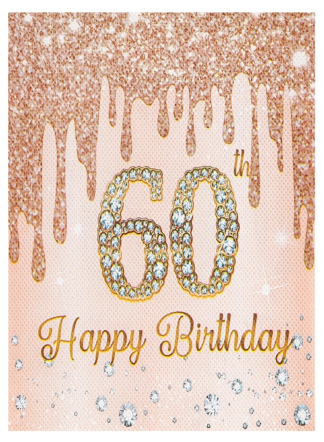 Calculs 60th Birthday Cocktail Napkins Cheers To 60 Rose Gold Tableware Snack/Dessert/Beverage Disposable Napkin 20pk - Image 1