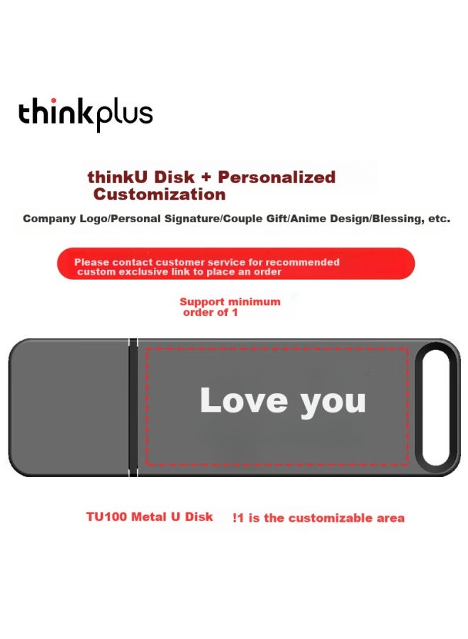 thinkplus Thinkplus Lenovo 32Gb Usb3.1 Flash Drive For Office Business Mini Portable Metal Flash Drive Gray Tu100 Series - Image 2