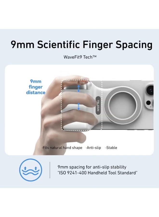 FEND Fun Shot Magnetic Grip with Detachable Remote for Smartphones – Hands-Free Selfies, Vlogging, Live Streaming, Video Recording, Adjustable Angle & Compact Portable Design for iPhone & Android - Image 3