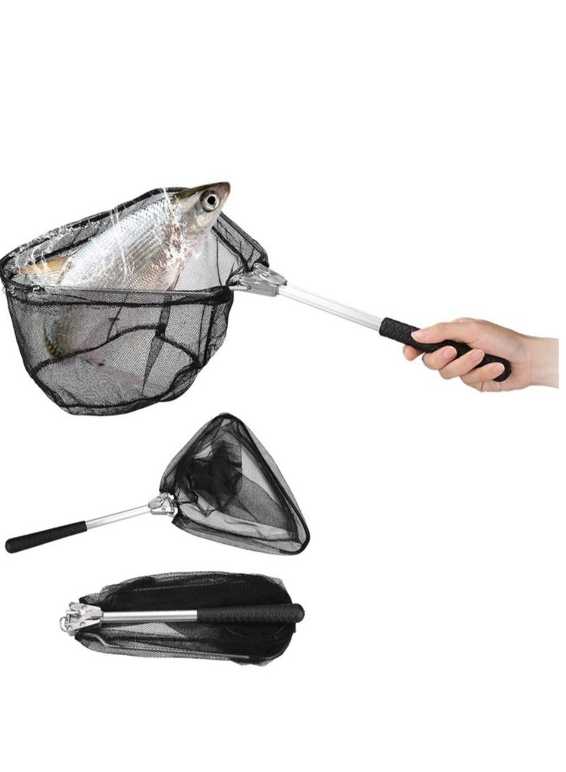 Y&D SYOSI Fishing Net with Hook-Proof Adjustable Collapsible Telescopic Landing Portable Folding Wading Easy Clean Rubber Mesh Frame Handle Tangle Proof Safe Fish - Image 1