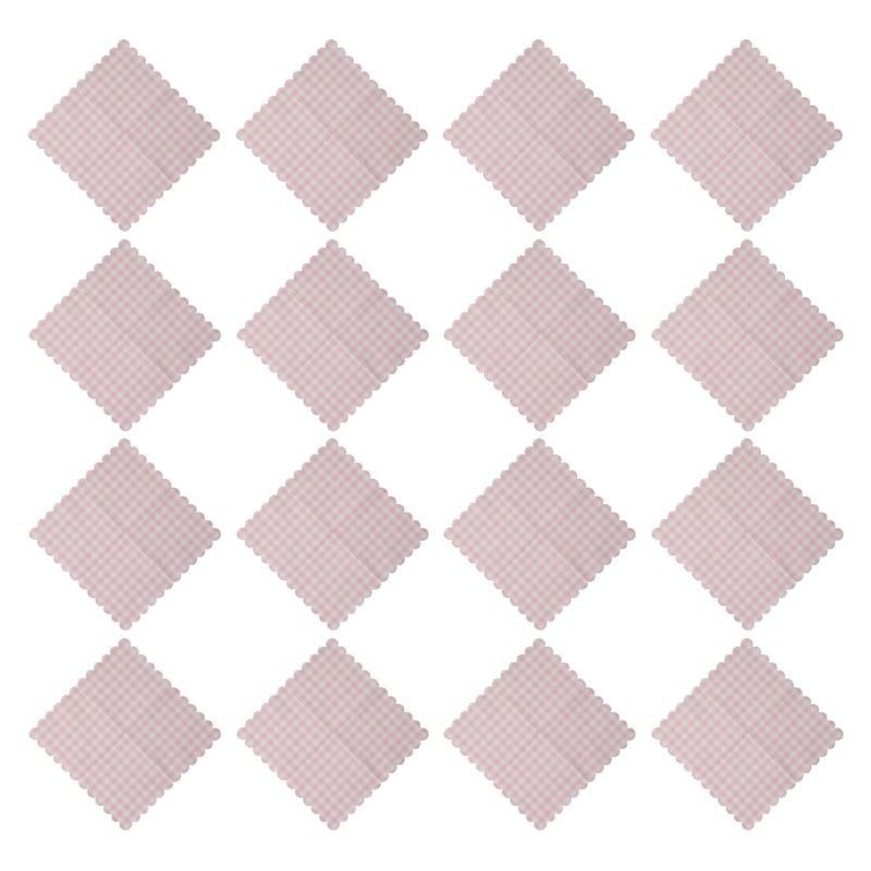 Pink Checkered Disposable Paper Napkins Scalloped Edges 40 Pieces for Party Wedding - Image 2